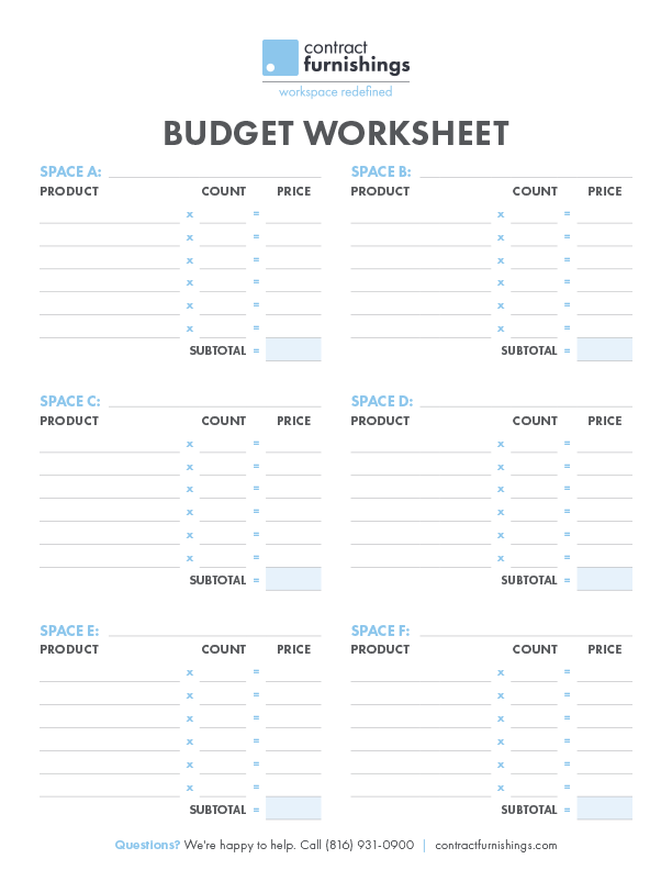 project budget sheet