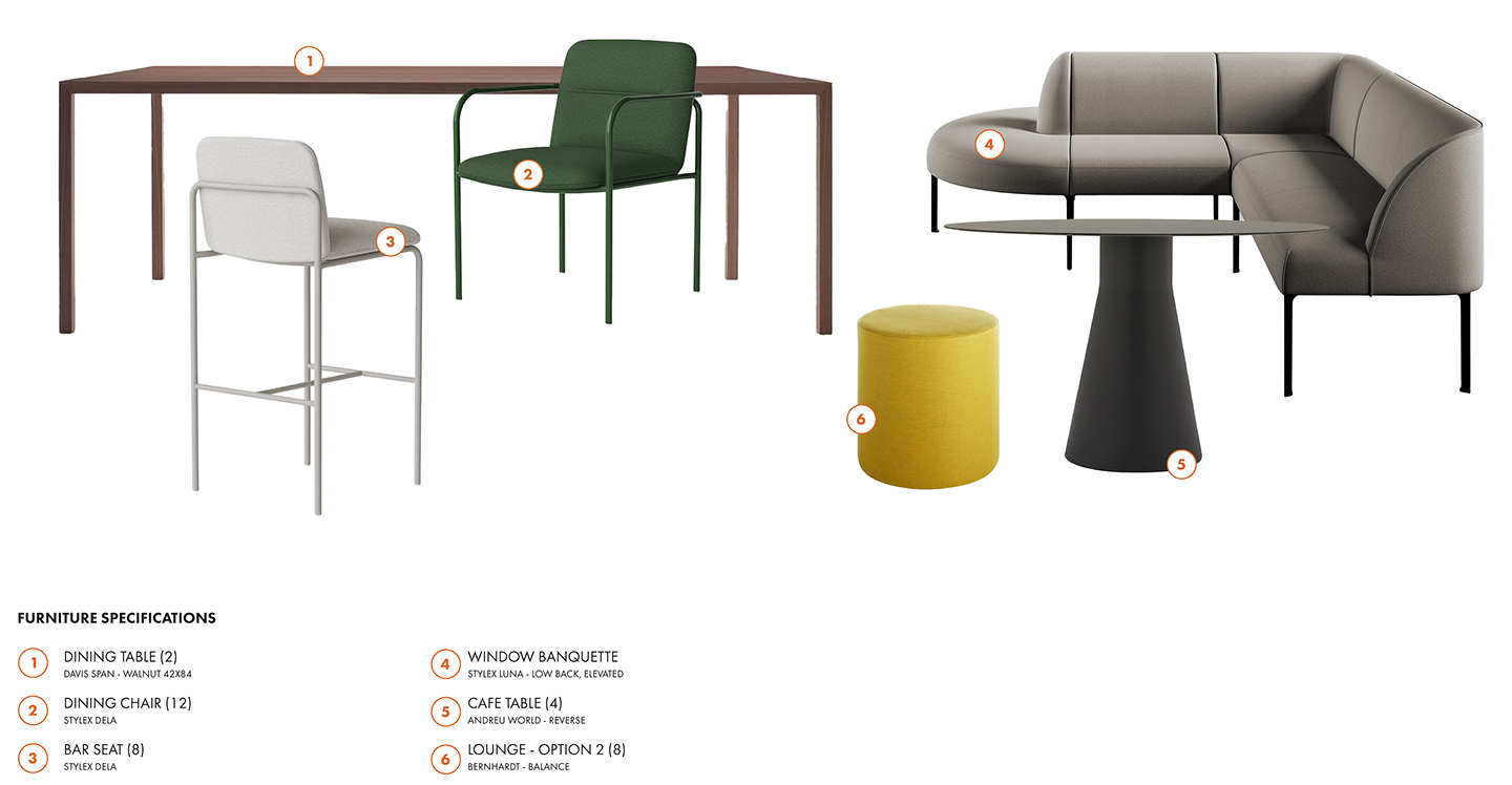 studio solutions office design furniture specification option board dining area